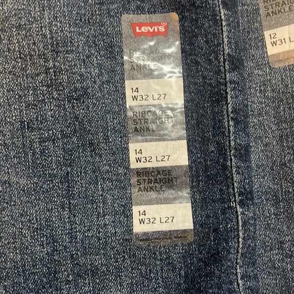 Levis Premium Womens 29x27 Ribcage Straight Ankle Jeans Blue Denim Button Fly - Picture 12 of 12